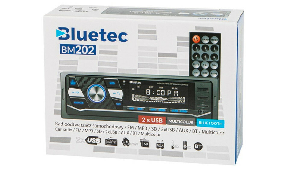 Radio samochodowe BLUETEC BM202 - Full Array LED