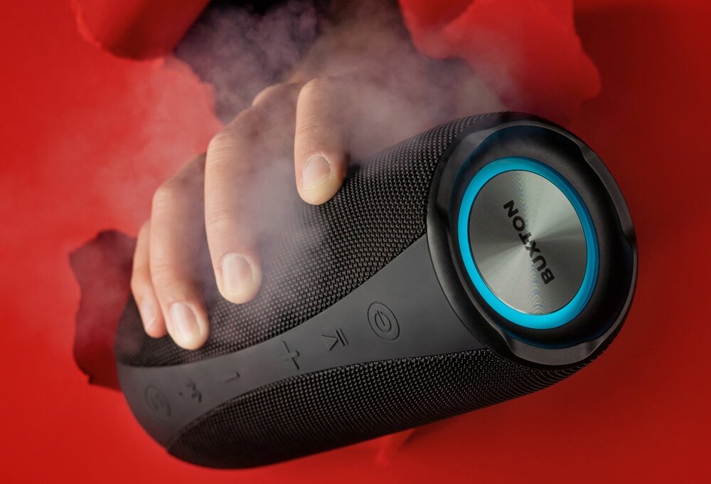 Głośnik mobilny BUXTON BBS 7700 Czarny dźwięk wysoka jakość brzmienie łączność połączenie ładowanie wizualne aplikacja 