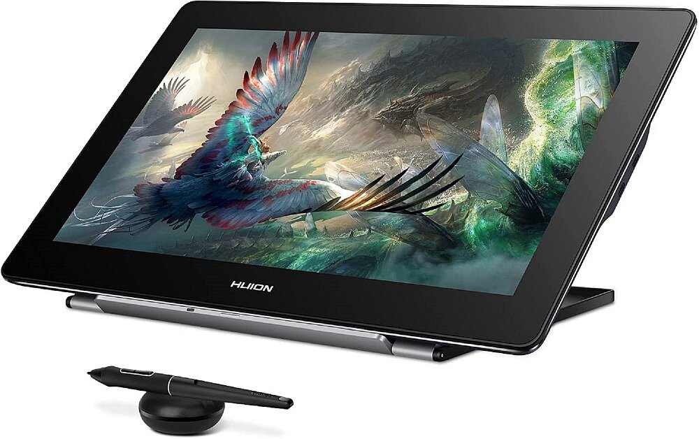Tablet graficzny HUION Kamvas Pro 16 4K ekran zasilanie rysowanie artysta powierzchnia pióro usb rozdzielczość wymiary waga