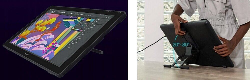 Tablet graficzny HUION Kamvas 24 ekran zasilanie rysowanie artysta powierzchnia pióro usb rozdzielczość wymiary waga