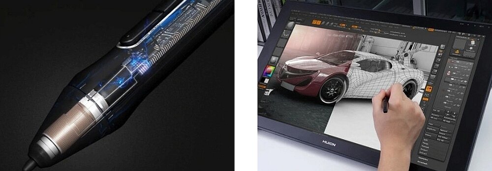 Tablet graficzny HUION Kamvas 24 ekran zasilanie rysowanie artysta powierzchnia pióro usb rozdzielczość wymiary waga