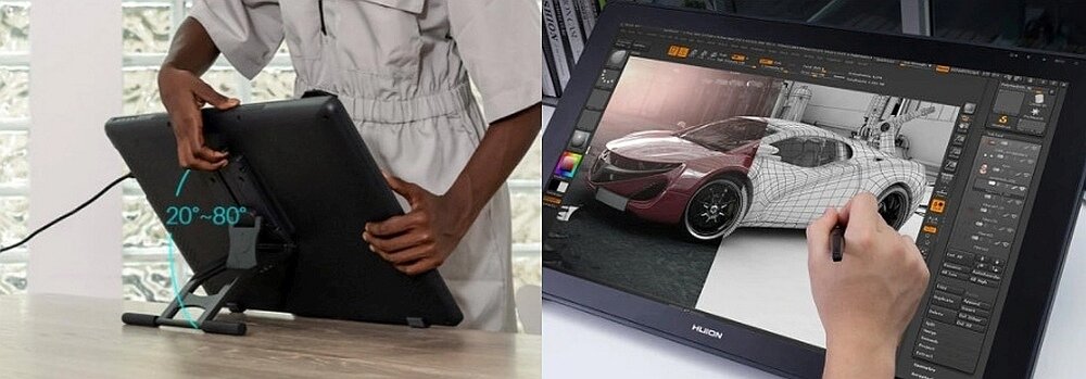 Tablet graficzny HUION Kamvas 24 Plus matryca przekątna rysowanie pióro zasilanie rozdzielczość kolory ekran obraz wymiary