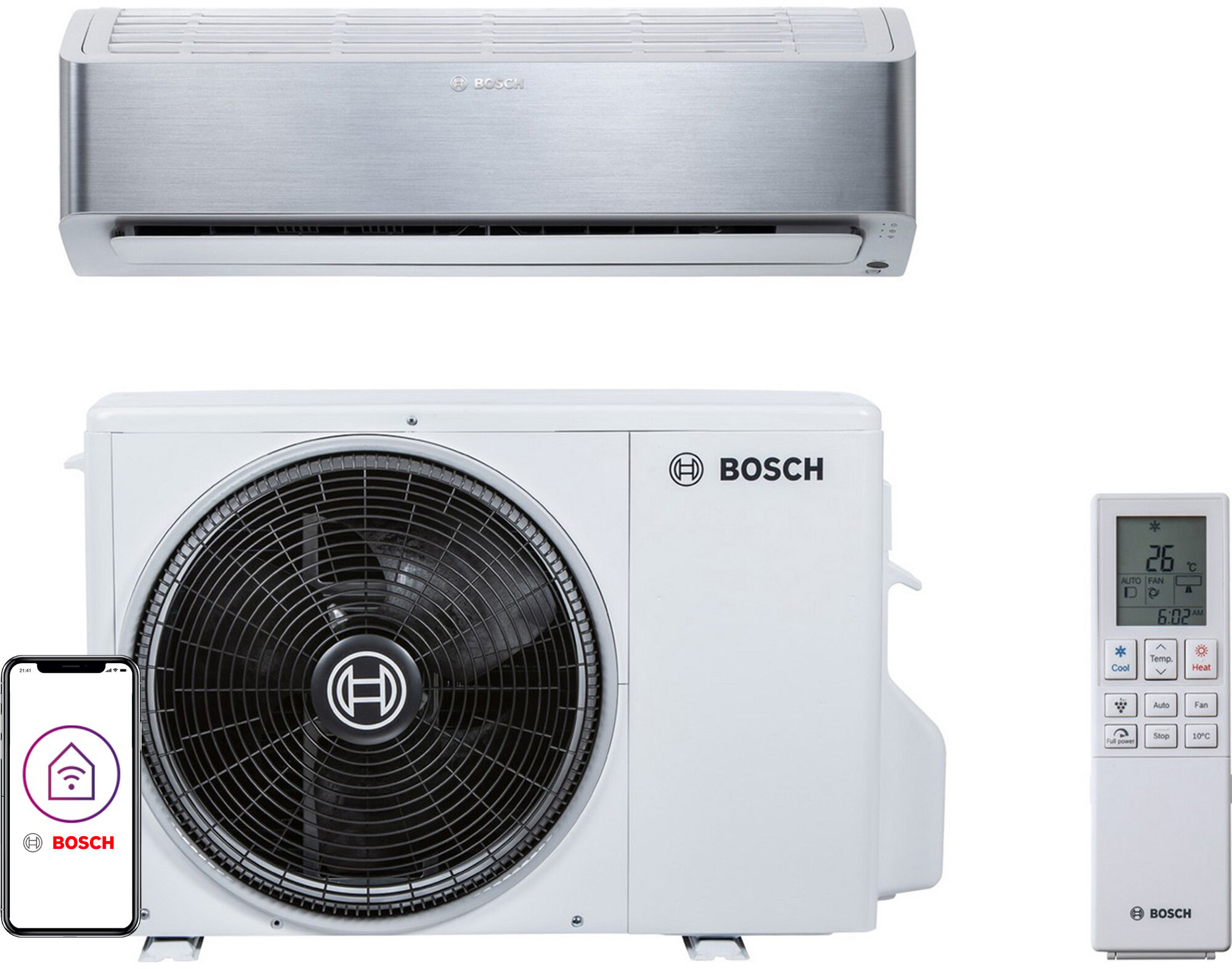 Klimatyzator BOSCH  Split CLC8001I-W 25 ET/CLC8001I 25E E zestaw akcesoria komplet wyposazenie