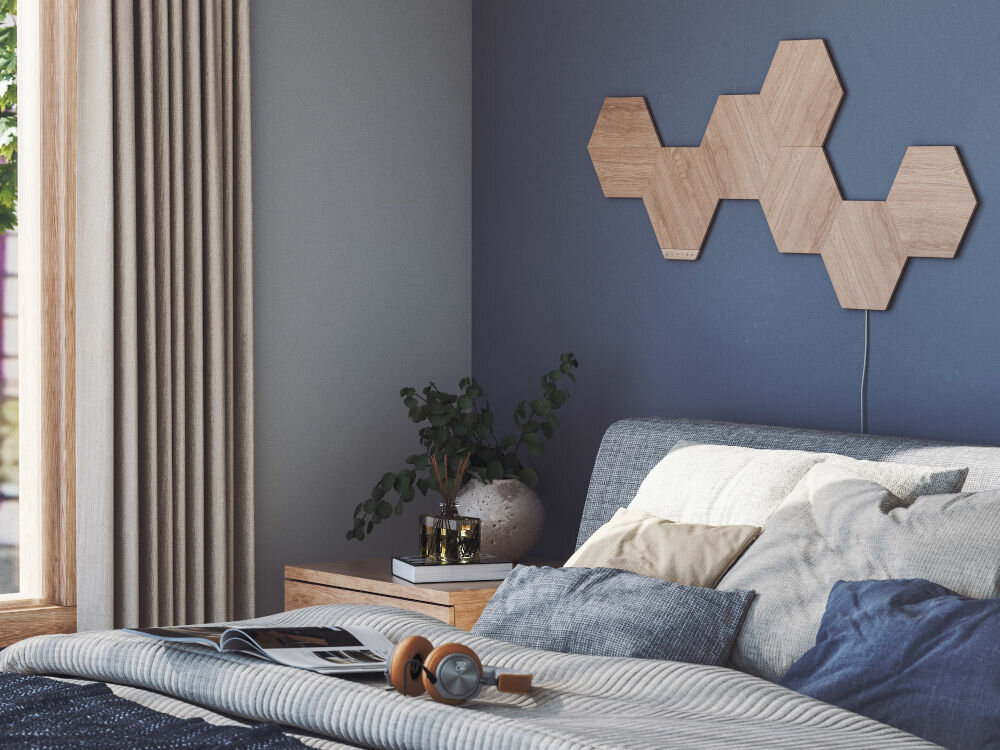 Panele świetlne NANOLEAF Elements Elements Hexagons Starter Kit (7 sztuk) scenariusze 16 mln kolorów temperatura światła