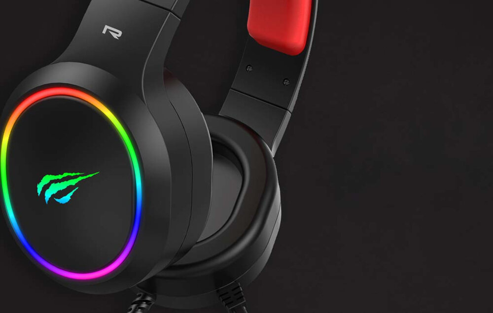 Słuchawki HAVIT H662D podświetlenie wygoda nauszniki materiał