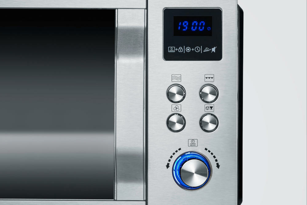 SEVERIN-MW-7759 sterowanie elektroniczne ekran dotykowy led pokrętło moc programy poziom moc mikrofala czas waga