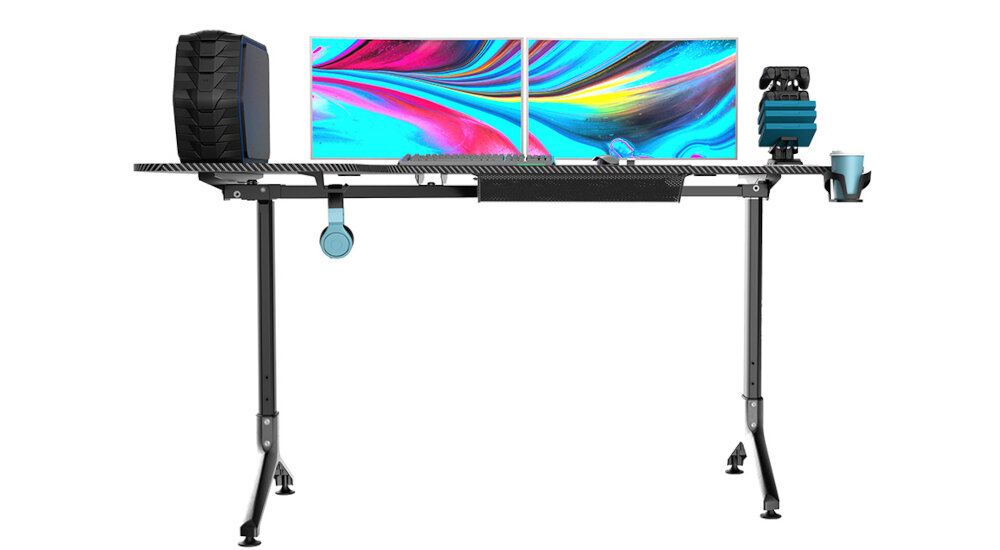Biurko PRO-GAMER D-7000 Czarny uchwyty hub stojak