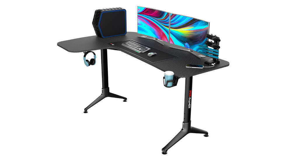 Biurko PRO-GAMER D-7000 Czarny czyszczenie