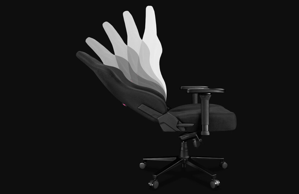 Fotel YUMISU-2053 czarny tkanina rozkladanie funkcje