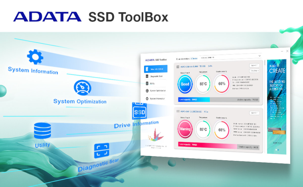 ADATA Legend 840 kontrola uzytkownika nad podzespolem
