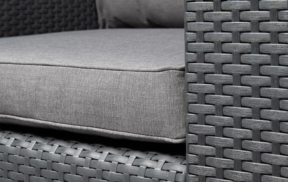KETER sofa dbałość detale technologia flow zaokrąglone krzywizny elegancja wytrzymała żywica wiklina