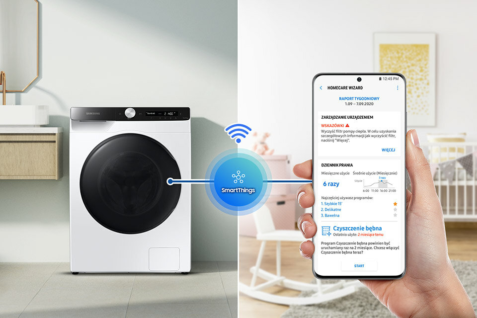 Kontroluj pranie w aplikacji SmartThings