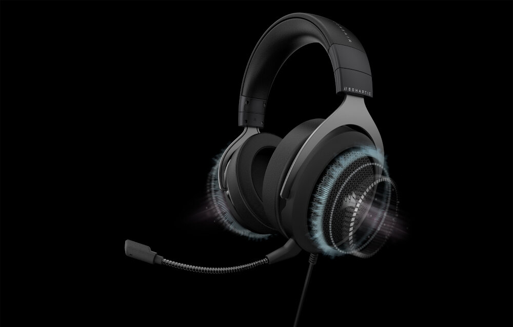 Słuchawki CORSAIR HS60 Haptic Carbon mikrofon komunikacja