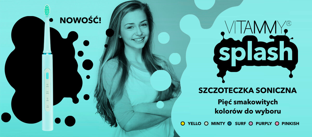 Szczoteczka soniczna VITAMMY Splash Fioletowy trzy tryby pracy splash smooth bubble