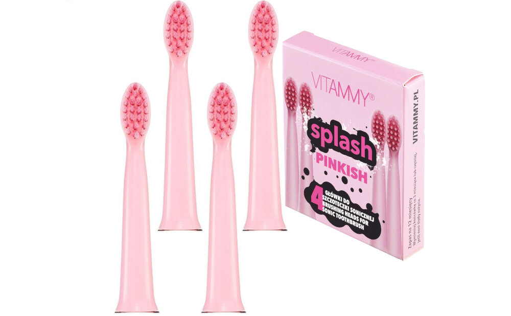 Końcówka szczoteczki VITAMMY Splash Pinkish TOW017477 (4 sztuki) kosz na smieci tworzywo pojemnosc otwor klapa zamykanie