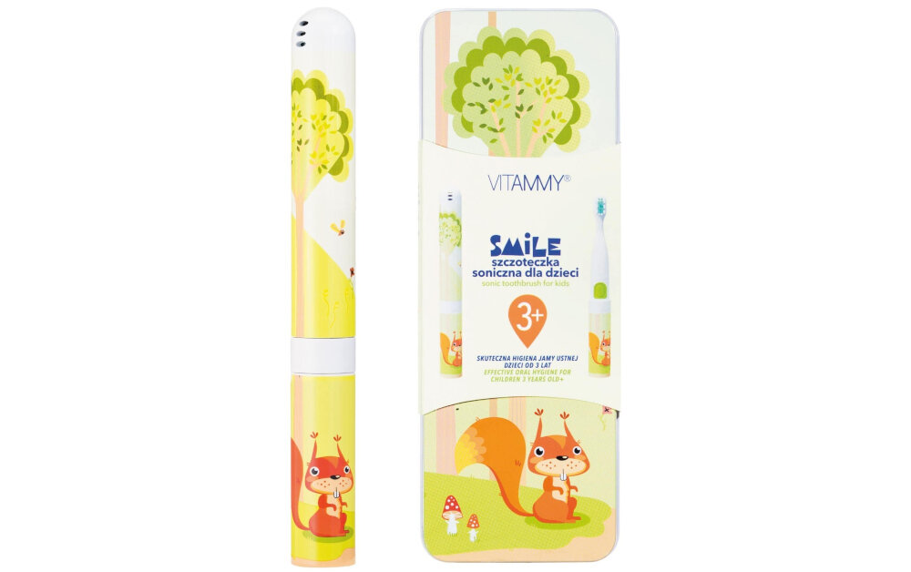 Szczoteczka soniczna VITAMMY Smile Wiewiorka zestaw akcesoria komplet wyposazenie