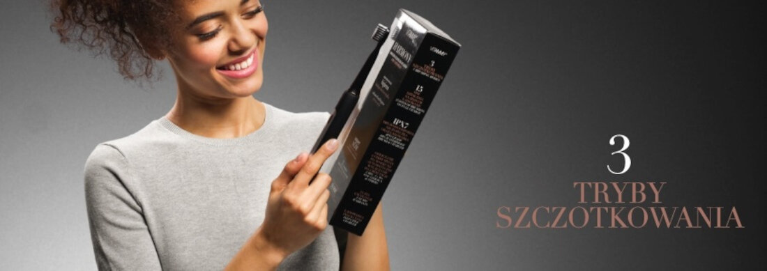 Szczoteczka soniczna VITAMMY Harmony TOW016187 Biala trzy tryby szczotkowania Tryb clean tryb sensitive