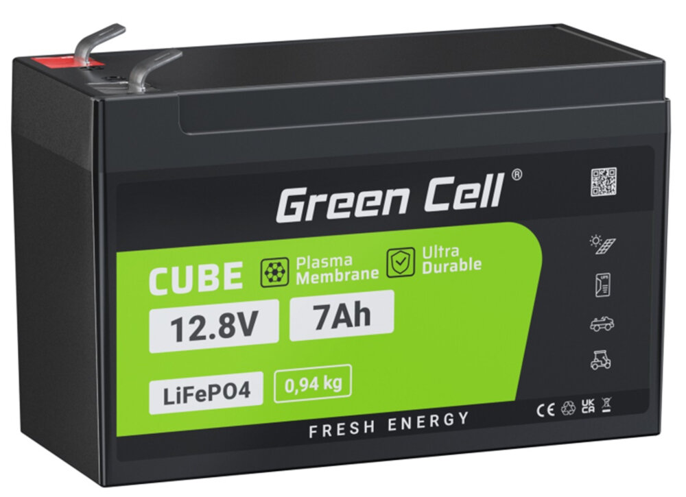 Akumulator GREEN CELL LiFePO4 12.8V 7Ah niezawodne wydajne zrodlo energii dlugotrwala stabilna praca