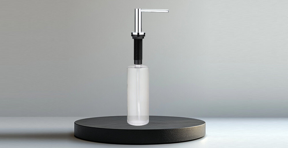 Dozownik do płynu do naczyń DEANTE Wymiary Wysokość Głębokość Szerokość średnica otworu montaż szczegóły wygląd czarny chrom wygoda solidna konstrukcja wytrzymała pompka łatwa obsługa dokładne dawkowanie 300 ml wygląd czarny chrom wygoda solidna konstrukcja wytrzymała pompka łatwa obsługa dokładne dawkowanie 300 ml silgranit stylowo przyjemne użytkowani