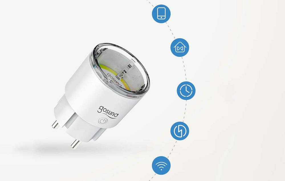 GOSUND EP2 gniazdko małe bezpieczne zabezpieczenie sprzęt uszkodzenia szybka konfiguracja