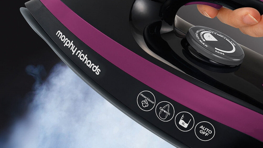 Generator pary MORPHY RICHARDS Speed Steam Pro Pressurised ceramiczna nieprzywierajaca stopa zelazka do wielu tkanin