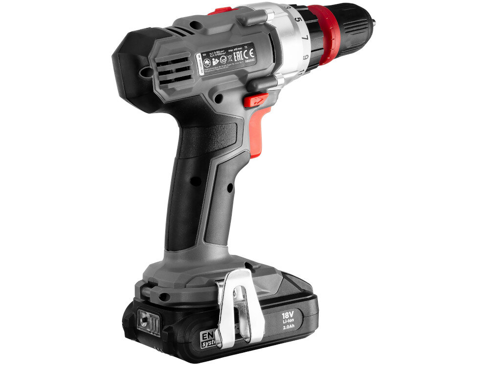 Wiertarko-wkrętarka GRAPHITE 58G022-AD Energy+ solidny uchwyt kompaktowa ergonomiczna konstrukcja rękojeść powleczona antypoślizgowym materiałem