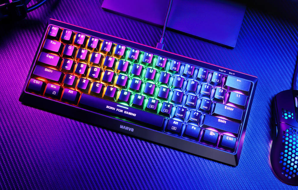 KLAWIATURA MARVO GAMING PRZEZNACZENIE WYKONANIE PODŚWIETLENIE RGB PRZEŁĄCZNIKI MECHANICZNE KABEL UŁOŻENIE STABILNOŚĆ ZABEZPIECZENIE