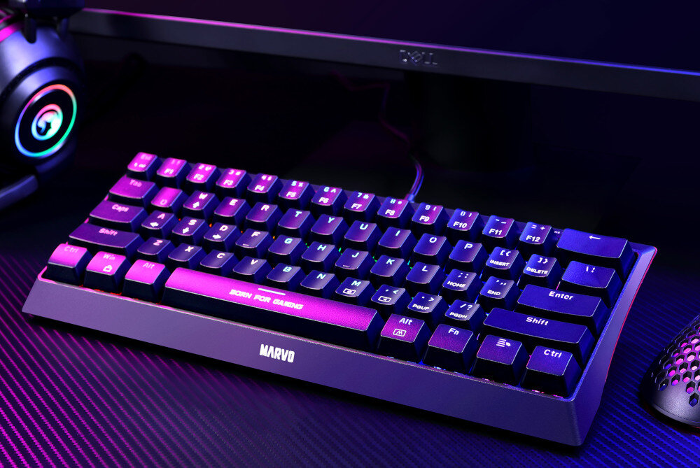 KLAWIATURA MARVO GAMING PRZEZNACZENIE WYKONANIE PODŚWIETLENIE RGB PRZEŁĄCZNIKI MECHANICZNE KABEL UŁOŻENIE STABILNOŚĆ ZABEZPIECZENIE