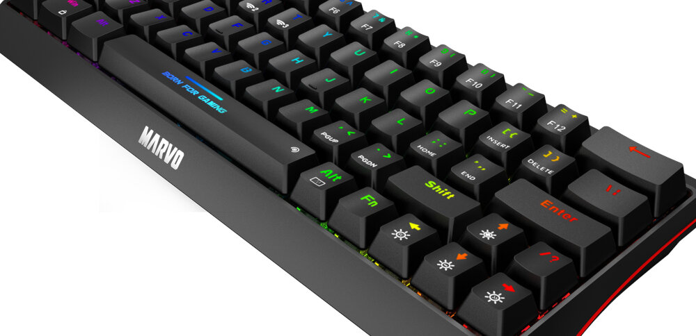 KLAWIATURA MARVO GAMING PRZEZNACZENIE WYKONANIE PODŚWIETLENIE RGB PRZEŁĄCZNIKI MECHANICZNE KABEL UŁOŻENIE STABILNOŚĆ ZABEZPIECZENIE