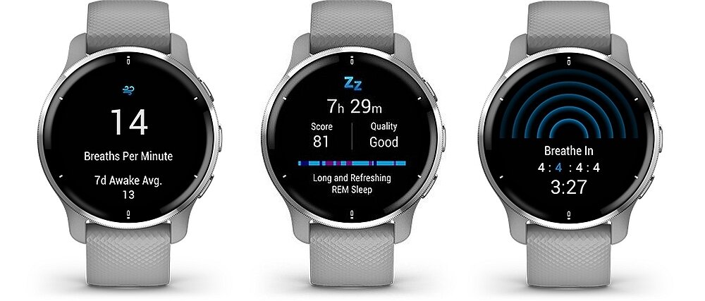 Smartwatch GARMIN Venu 2 Plus ekran bateria sport zdrowie ćwiczenia monitoring sen puls krew pasek