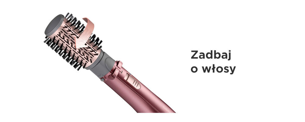Suszarko-lokówka BABYLISS AS960E technologia jonowa uwalnianie kondycjonujących jonów eliminacja elektryzowania włosów gładkość blask dwa ustawienia temperatury dostosowanie ciepła różne typy włosów funkcja zimnego nawiewu schłodzenie włosów po stylizacji utrwalenie fryzury zwiększona gładkość
