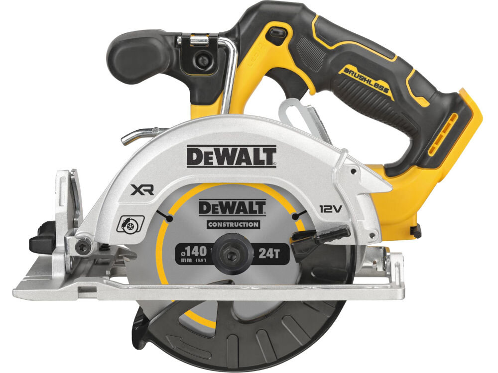 Pilarka tarczowa DEWALT DCS512N-XJ prowadnica podświetlenie uchwyt dmuchawa