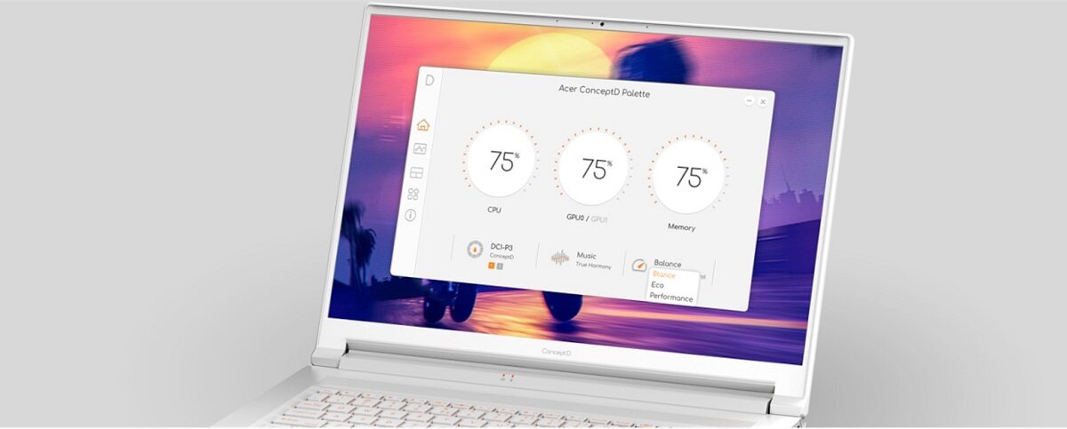 Laptop ACER ConceptD 5 Pełna paleta