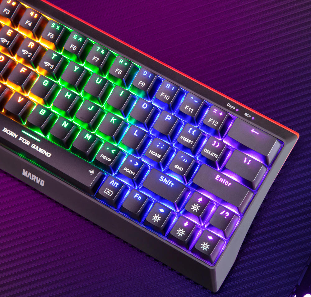 KLAWIATURA MARVO GAMING PRZEZNACZENIE WYKONANIE PODŚWIETLENIE RGB PRZEŁĄCZNIKI MECHANICZNE KABEL UŁOŻENIE STABILNOŚĆ ZABEZPIECZENIE
