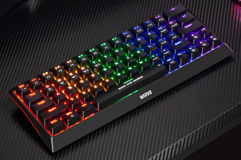 KLAWIATURA MARVO GAMING PRZEZNACZENIE WYKONANIE PODŚWIETLENIE RGB PRZEŁĄCZNIKI MECHANICZNE KABEL UŁOŻENIE STABILNOŚĆ ZABEZPIECZENIE