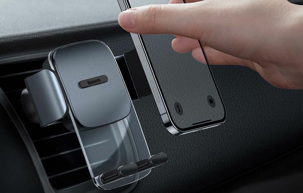 Uchwyt na telefon BASEUS Easy Control Clamp Czarny nowoczesny minimalistyczny design