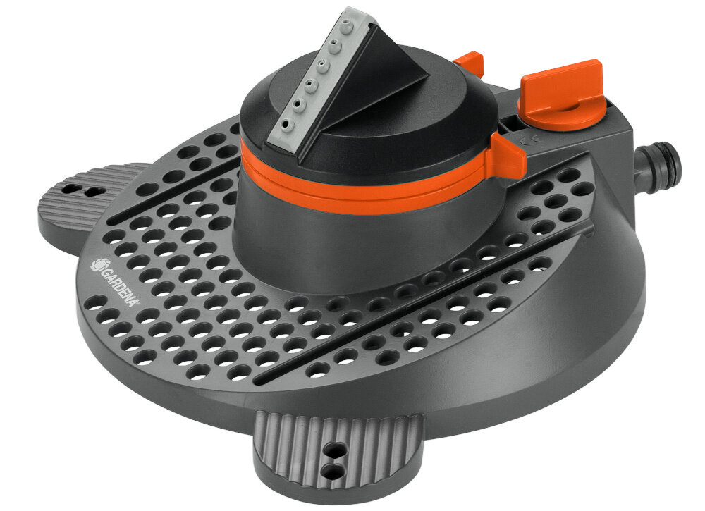 Zraszacz GARDENA Comfort Tango 2065-20 zraszacz na białym tle ułatwia podlewanie małych i dużych ogrodów zraszanie powierzchni od 9 do 310 m² oszczędza czas i wysiłek