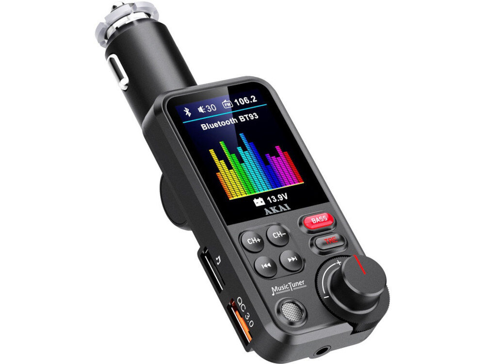 Transmiter FM AKAI FMT-93BT polaczenia muzyka
