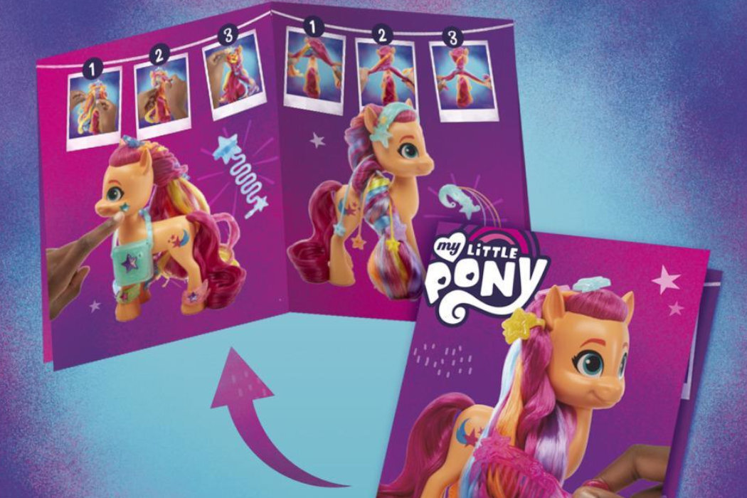 Figurka HASBRO My Little Pony Modna Tęczowa Sunny F1794 zabawa fryzjer włosy czesanie grzebień akcesoria tutoriale nauka