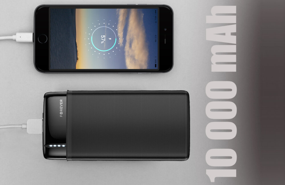Powerbank FOREVER TB-100M 10000mAh Czarny bateria pojemnosc ladowanie