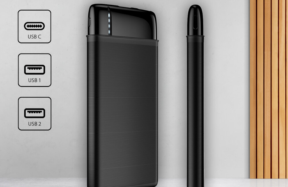 Powerbank FOREVER TB-100M 10000mAh Czarny ladowanie energia ladowanie