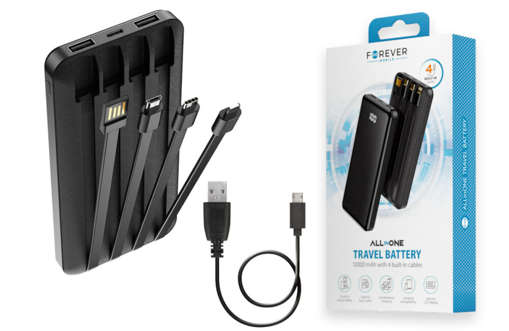 Powerbank FOREVER TB-411 ALLin1 10000mAh Czarny