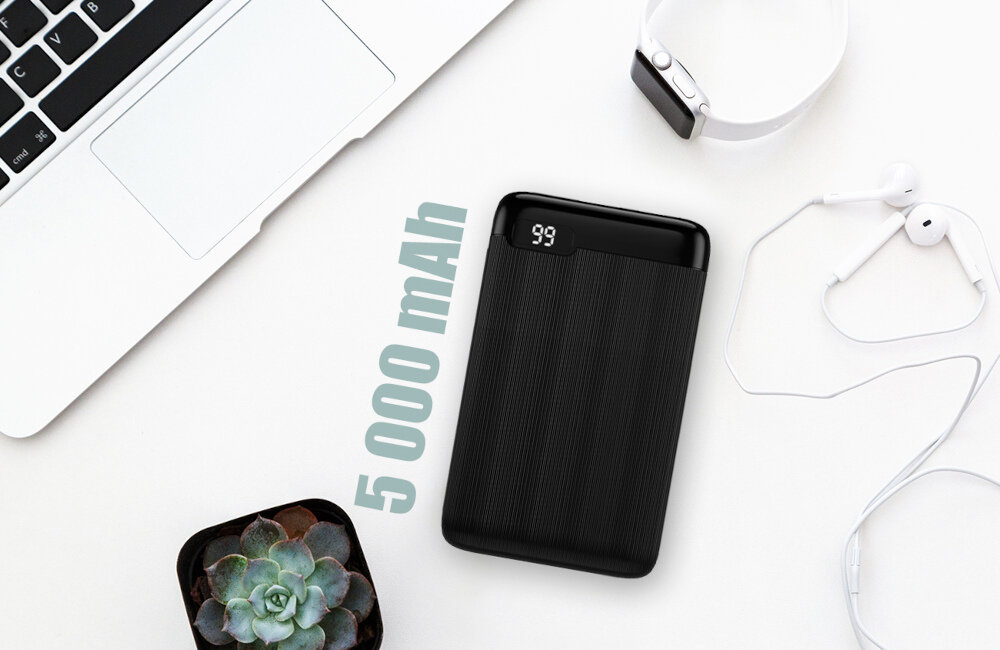 Powerbank SETTY MXPB-01 5000mAh Czarny ladowanie natezenie pradu moc