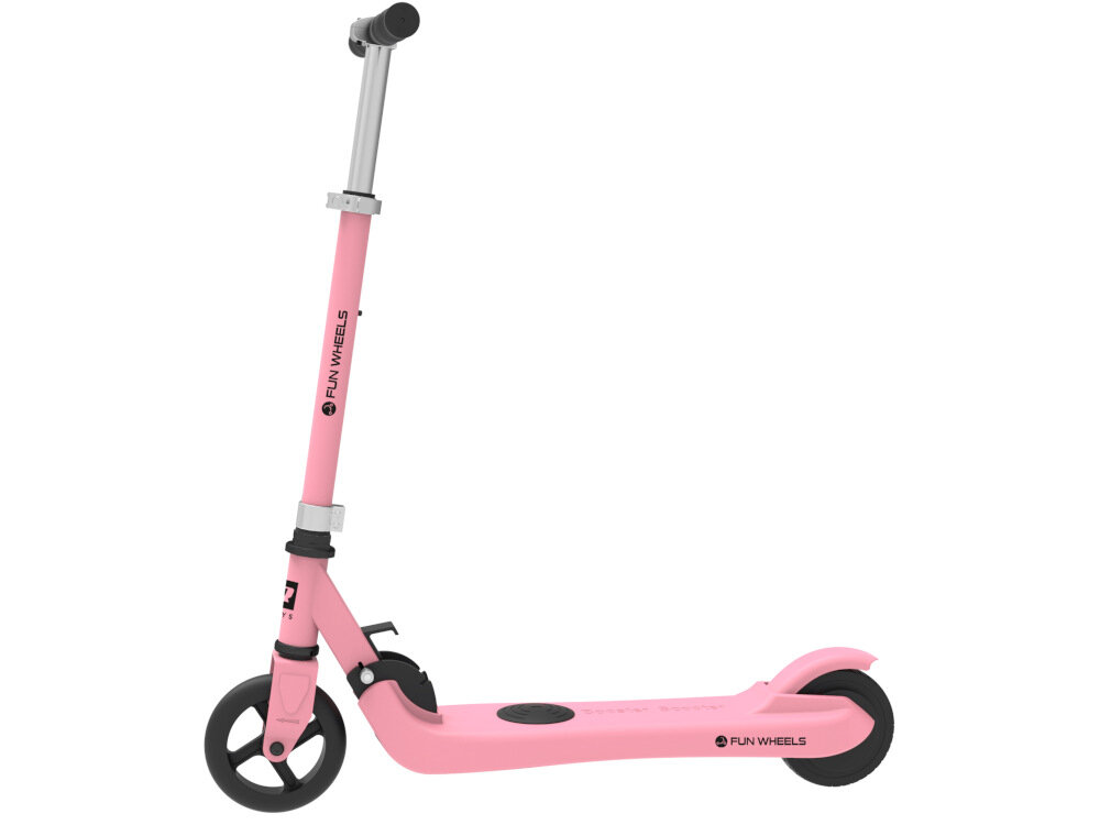 Hulajnoga elektryczna REBEL Fun Wheels Różowy solidna konstrukcja ramy z aluminium i wysokiej jakości tworzyw sztucznych niska waga 4,5 kg