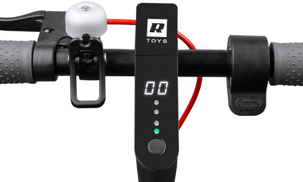 Hulajnoga elektryczna REBEL Fast Wheels Pro Czarny wbudowany licznik prędkości wskaźnik naładowania baterii włączają się automatycznie po uruchomieniu hulajnogi dzwonek