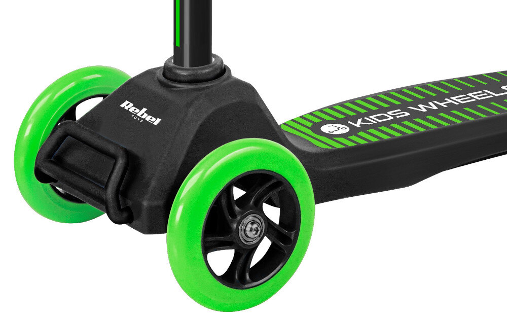 Hulajnoga dla dzieci REBEL Kids Wheels Zielono-czarny kolka w hulajnodze dzieciecej