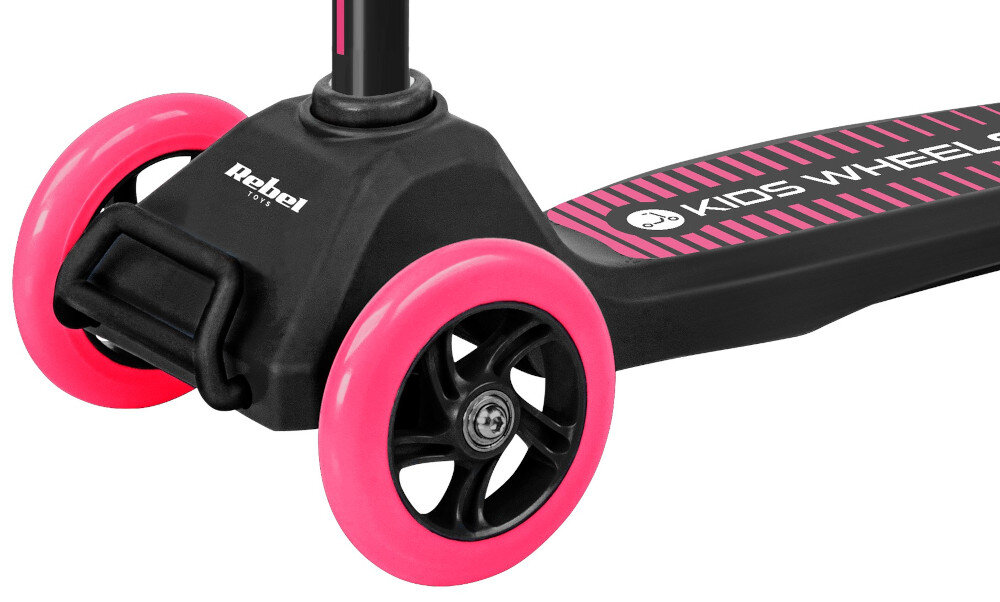 Hulajnoga dla dzieci REBEL Kids Wheels Różowo-czarny kolka w hulajnodze dzieciecej