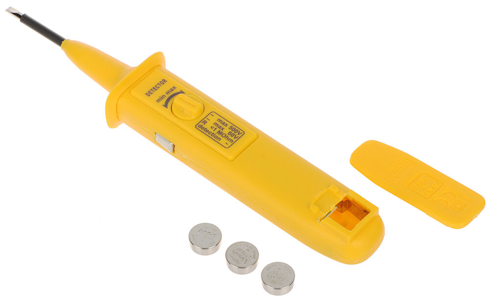 Próbnik napięcia SUNCO Fazer 777 zasilanie trzy baterie alkaliczne LR44 1,5 V zywotnosc do 10000 pojedynczych pomiarow zgodnosc z normami 73/23/EEC 93/68/EEC PN-EN 61010-10 wysoka jakosc bezpieczne uzytkowanie