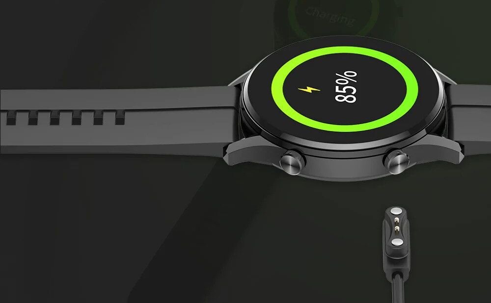 Smartwatch IMILAB W12 ekran bateria czujniki zdrowie sport pasek ładowanie pojemność rozdzielczość łączność sterowanie krew puls rozmowy smartfon aplikacja