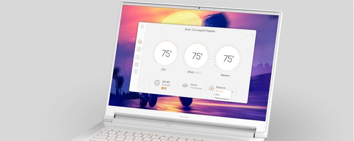 Laptop ACER ConceptD 5 Pełna paleta